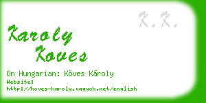 karoly koves business card